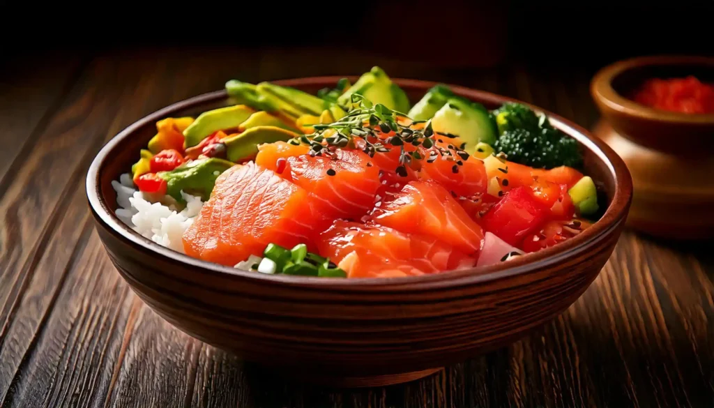 Delicious Salmon Bowl with Fresh Ingredients