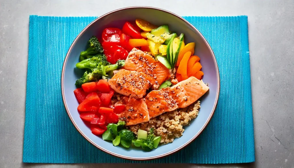 Naturally baked salmon and roasted tomatoes.