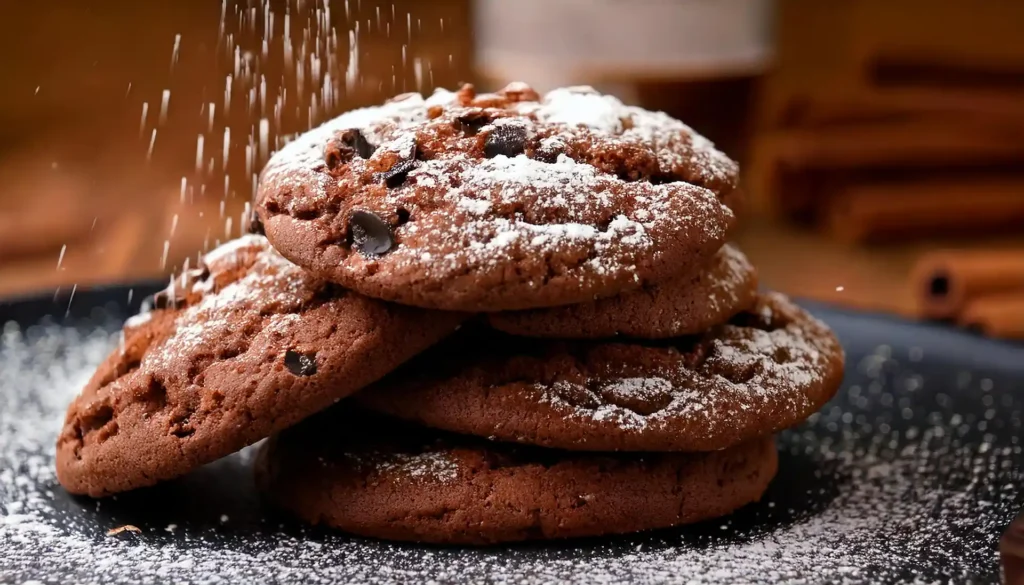 Mexican hot chocolate cookies with cocoa and cinnamon