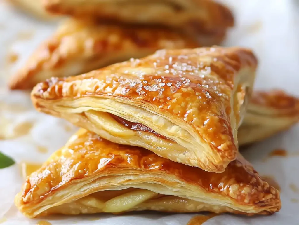 Freshly baked apple puff pastry