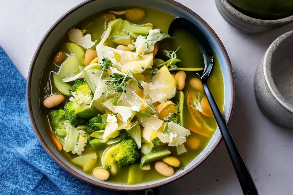 Steaming bowl of high-fiber lentil soup.