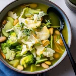 Steaming bowl of high-fiber lentil soup.