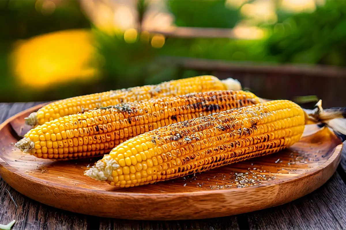 Grilled corn on the cob with butter