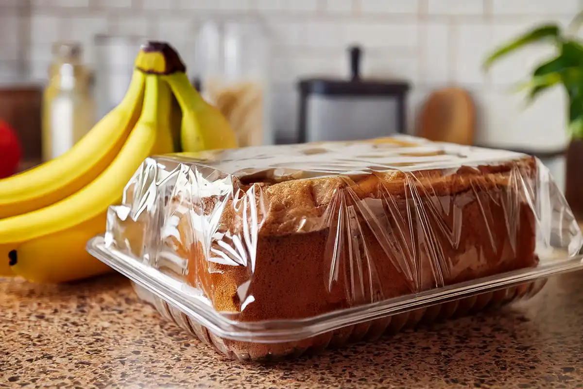 Freshly baked banana cake