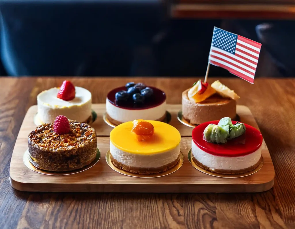 Cheesecakes from around the world, including New York, Japanese, and Basque styles