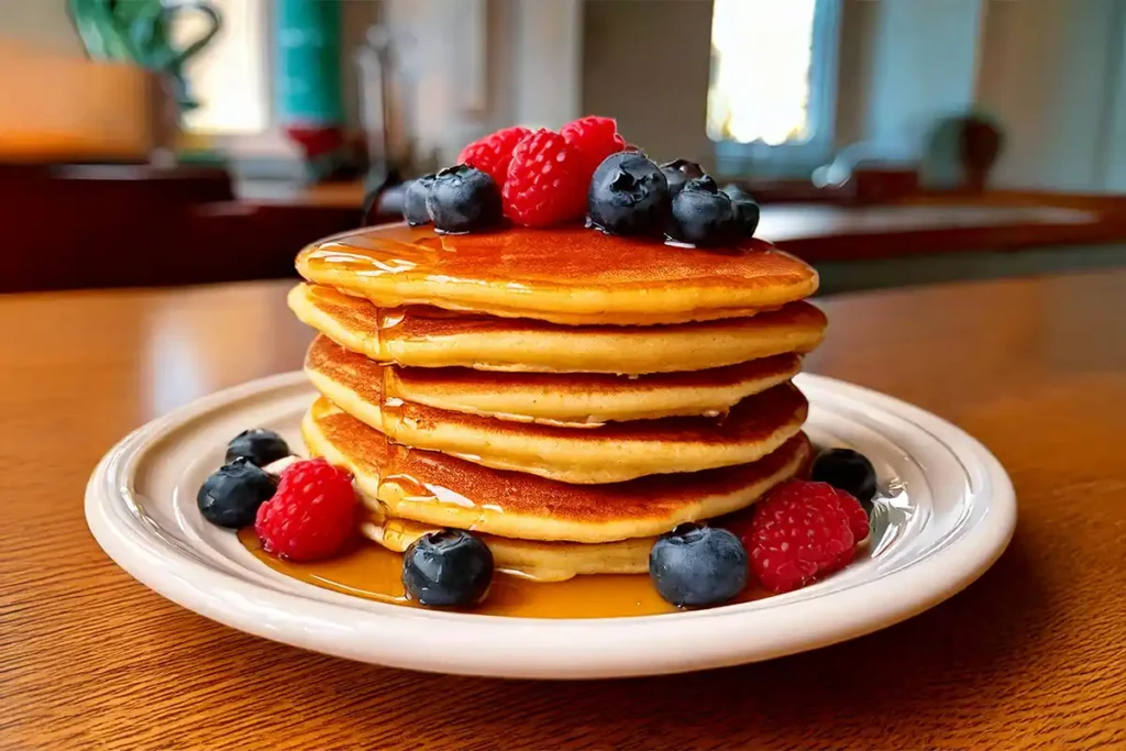 Stack of pancakes for breakfast