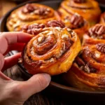 Freshly baked pecan rolls